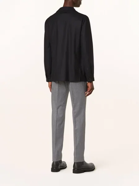 Zegna Spodnie Flanelowe Extra Slim Fit grau szare