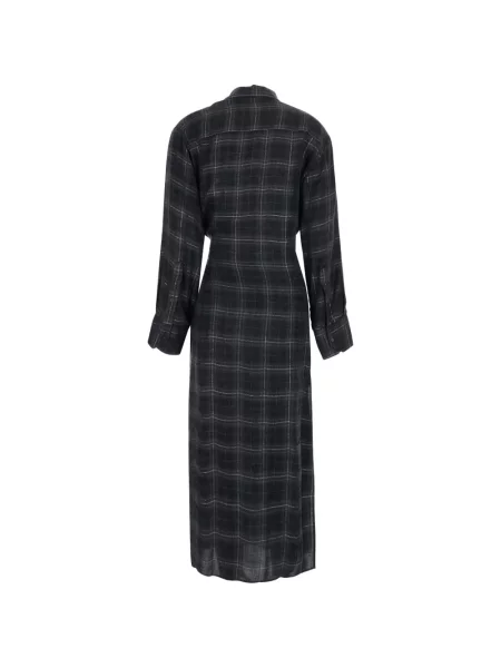 Rochie tip cămașă Rame în carouri negru
