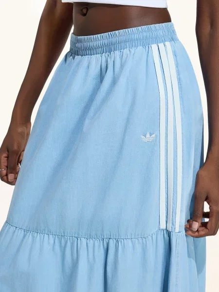 Adidas Originals Džínová Sukně Adidas Originals Summer Glow tmavě modrá bílá
