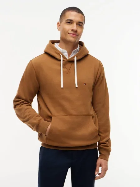 Tommy Hilfiger sweter z kapturem Mężczyźni dresowy S brązowy