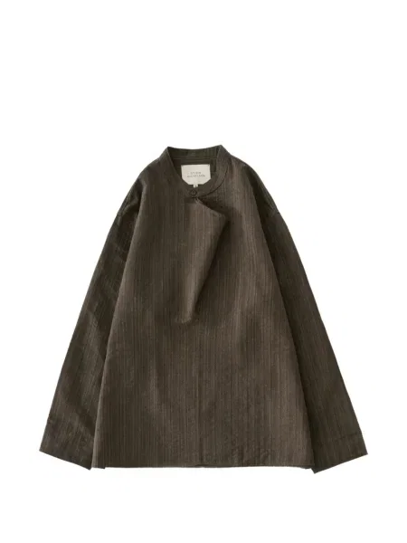 Риза Studio Nicholson с десен рибена кост кафяво