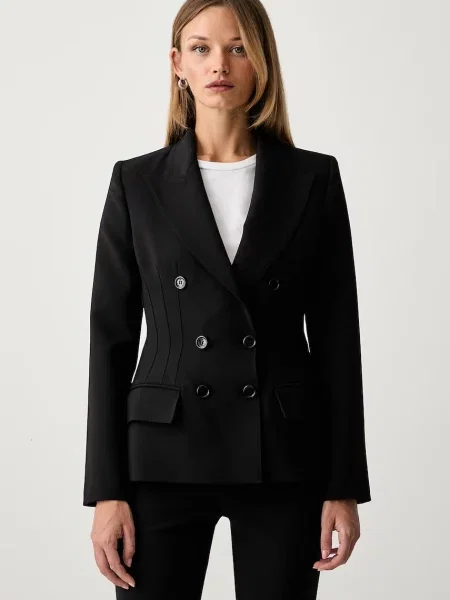 Elisabetta Franchi sacou cu două rânduri de pentru femei negru