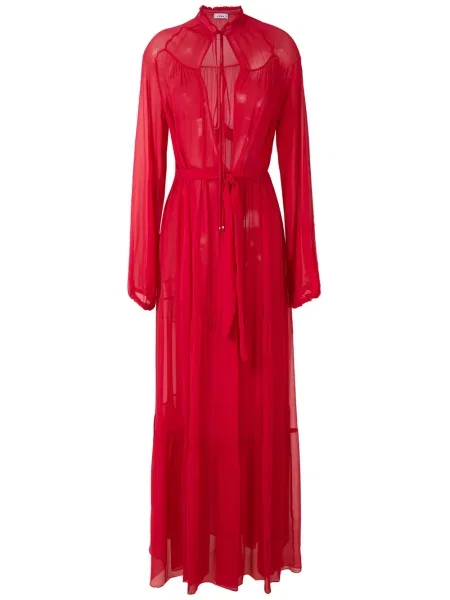 Rochie maxi Amir Slama de mătase de costum roșu