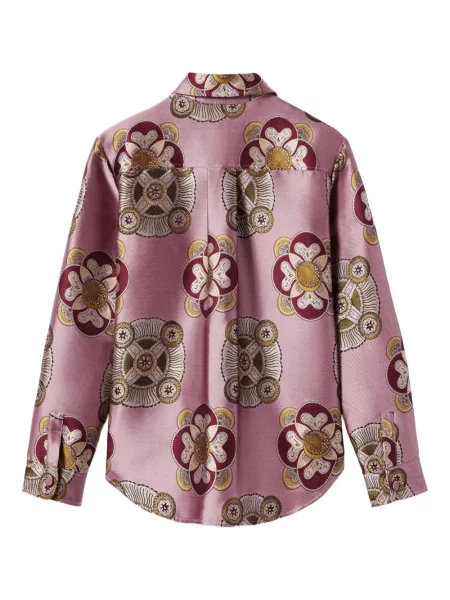 Geacă La Doublej cu model floral cu imagine din jacard roz