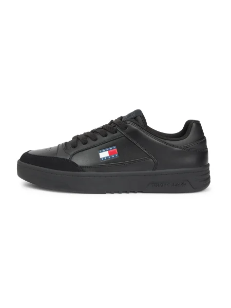 Sneakerși Tommy Jeans din piele negru