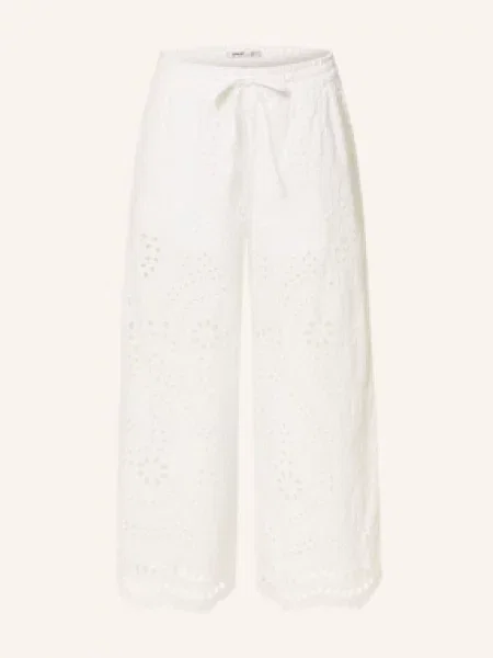 Only Kuloty Z Dziurkowanej Koronki weiss białe