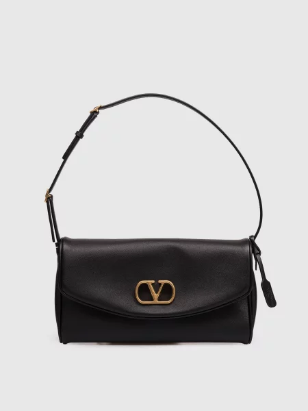 Кожаная сумка Valentino черная