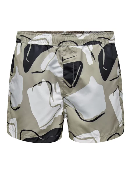 Only & Sons Șorturi de baie Todd gri / negru alb