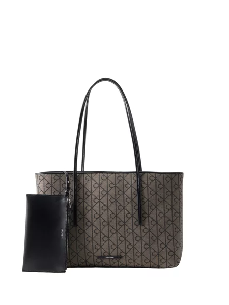 Geantă shopper Calvin Klein din jacard maro