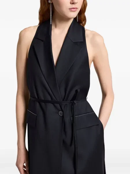 Vestă Peserico din țesătură twill albastru