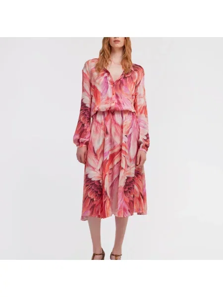 Sukienka Roberto Cavalli z nadrukiem różowa
