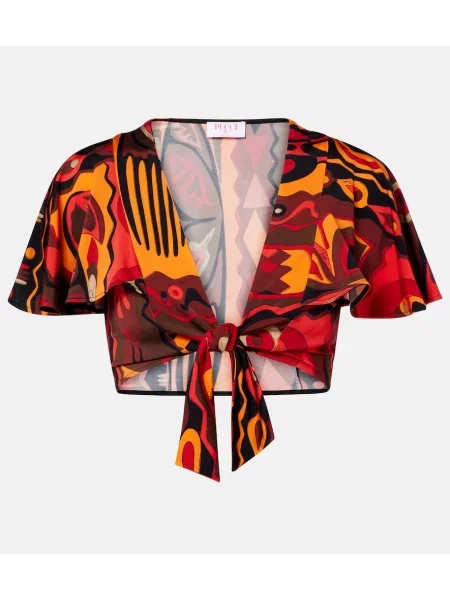 Top Pucci din satin portocaliu