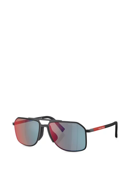 Ochelari de soare aviator Prada Linea Rossa negru