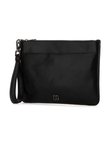 Torba Dolce And Gabbana skórzana z logo czarna