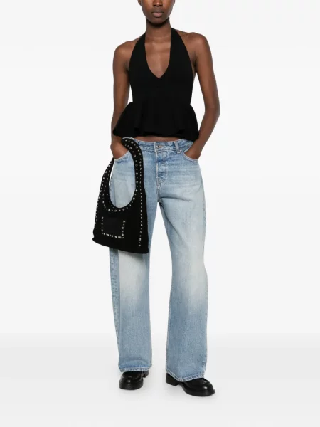 Top Gimaguas cu gât halter negru