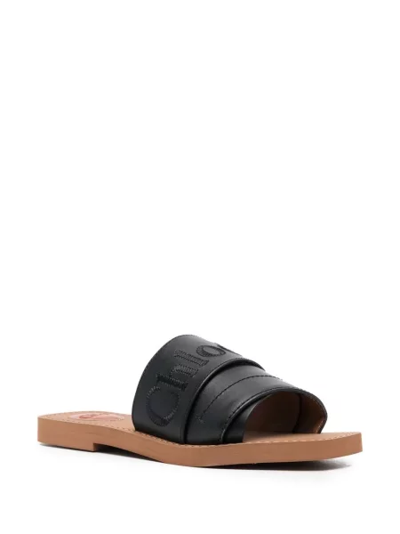 Sandale Chloé cu broderie din piele negru