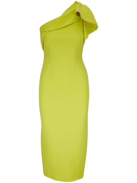 Rochie midi Roland Mouret până la genunchi de costum galben