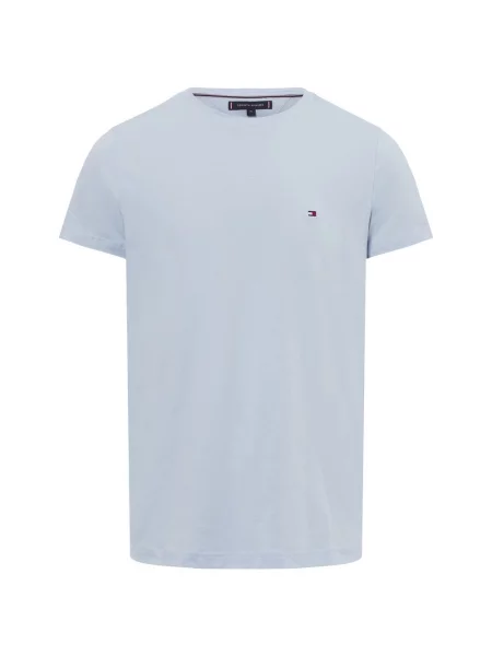 T-shirt o kroju slim fit z mieszanki bawełny Tommy Hilfiger niebieska