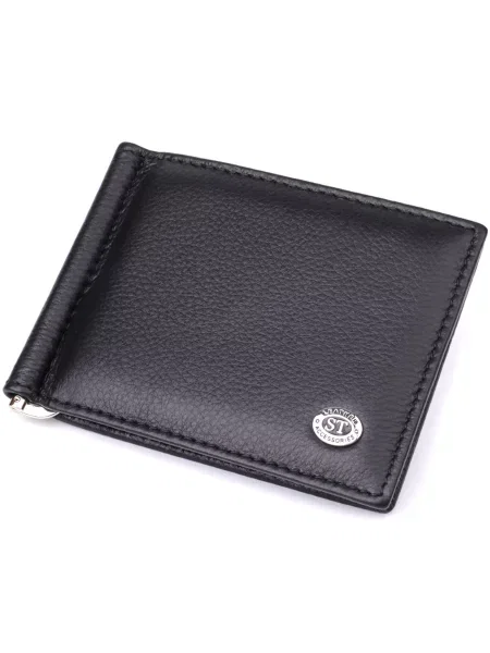 Кожаный кошелек St Leather Accessories черный
