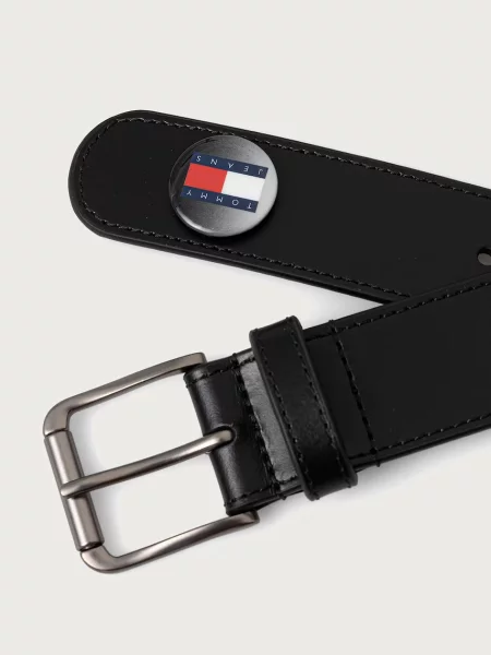 Tommy Jeans curea pentru bărbați din piele negru