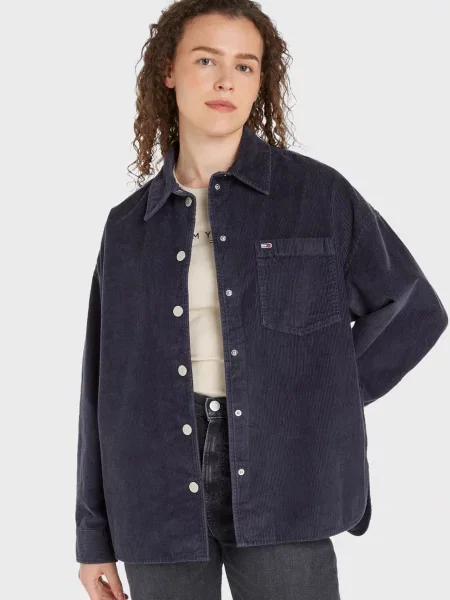 Вельветовая рубашка Tommy Jeans синяя