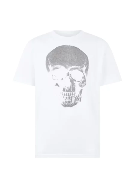 Tricou Philipp Plein cu decolteu rotund alb
