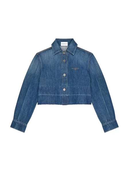 Kurtka jeansowa Givenchy o skróconej długości niebieska