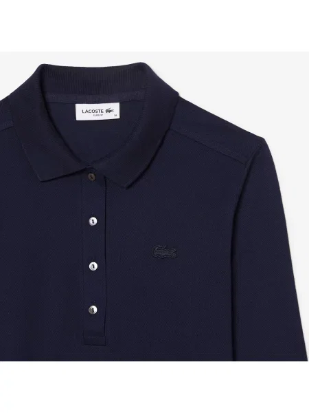 Top Lacoste ze stretchu elegancki niebieski