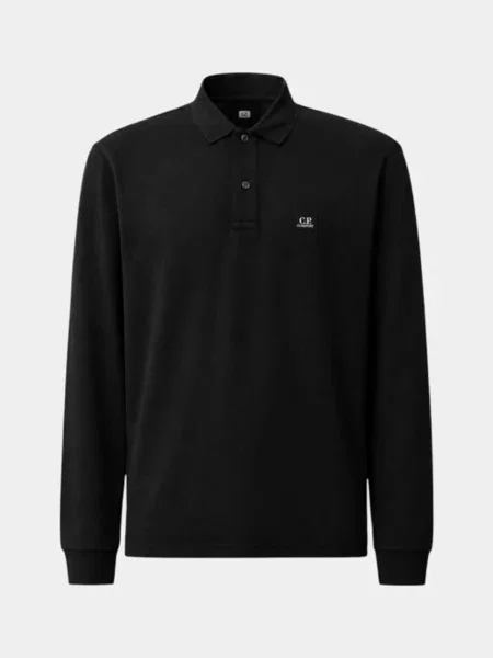 Поло CP Company бавовна/еластан чорний