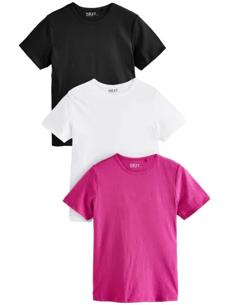 Next Tricou roz închis / negru alb