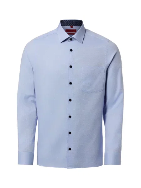 Finshley & Harding koszula biznesowa Easy Care Mężczyźni Slim Fit jednolity 37 niebieski