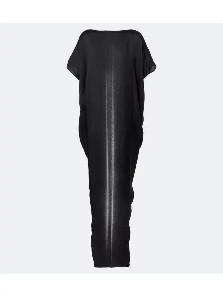 Rochie maxi Rick Owens din satin cu imagine negru