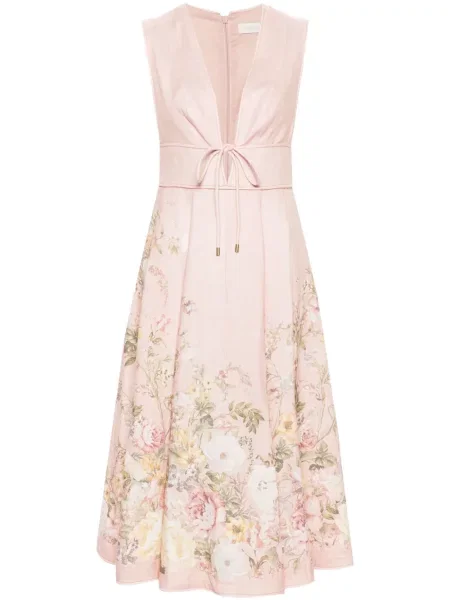 Rochie midi Zimmermann de in până la genunchi de costum roz