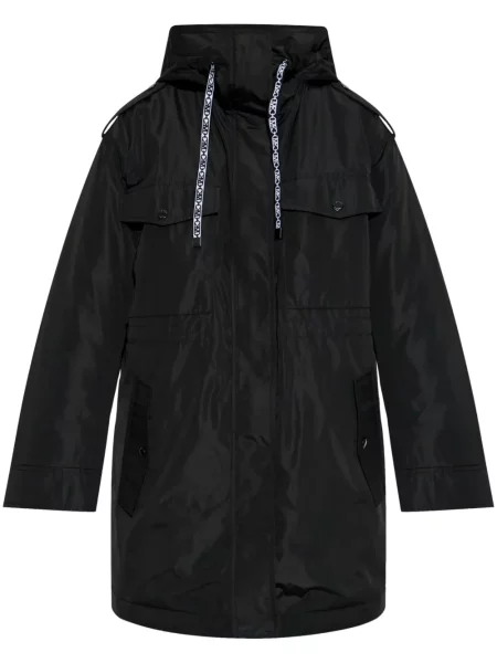 Hanorac cu glugă Michael Michael Kors biker cu imagine tricotate negru