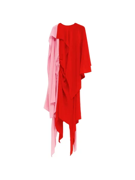Rochie Jw Anderson de mătase asimetrică roșu