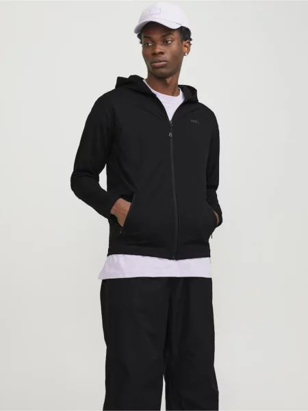 JACK & JONES Tepláková bunda antracitová čierna