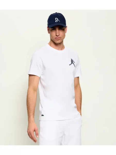 Lacoste Tricou Lacoste Tennis x Novak Djokovic alb