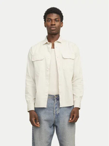 JACK & JONES Πουκάμισο JJETravis offwhite μπεζ