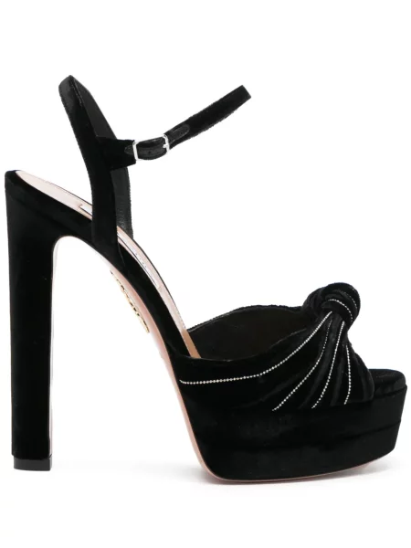 Pantofi cu toc Aquazzura de catifea negru