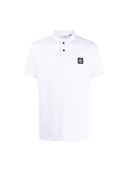 Koszulka polo Stone Island z kamieniami biała