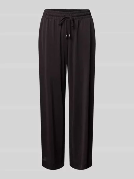 Spodnie materiałowe Straight Fit o skróconym kroju Christian Berg Woman czarne