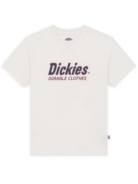 DICKIES Tričko Williston fialkově / offwhite modrá