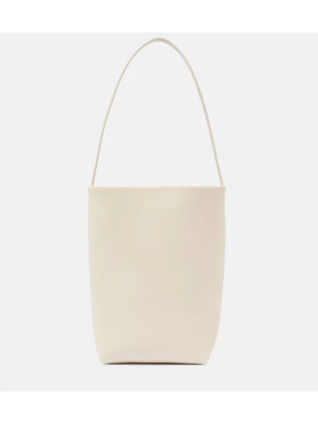 Kožená shopper kabelka The Row bílá