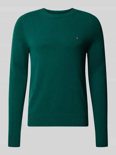 Sweter o kroju regular fit z mieszanki wełny jagnięcej Tommy Hilfiger zielony