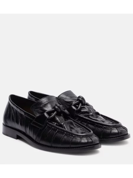 Pantofi loafer Bottega Veneta din piele negru