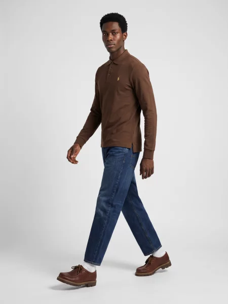Polokošeľa Polo Ralph Lauren so sieťovinou hnedá