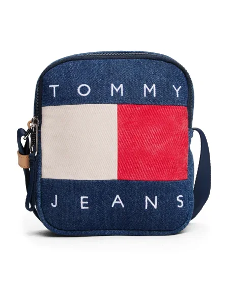 Tommy Jeans Torbica za okrog pasu Tjm Archive Denim Reporter Modra bela