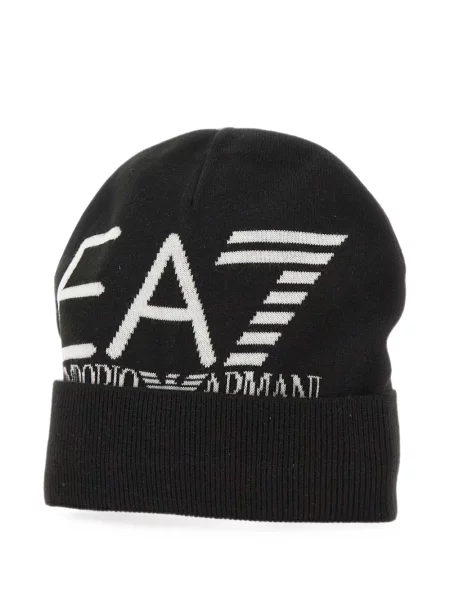 Căciulă Ea7 Emporio Armani din jacard cu autograf negru