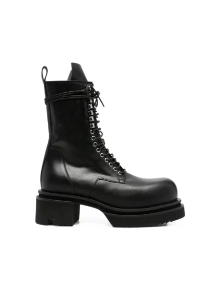 Botki Rick Owens sznurowane skórzane czarne