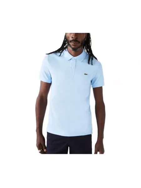 Koszulka polo o kroju slim fit z czystej bawełny Lacoste niebieska